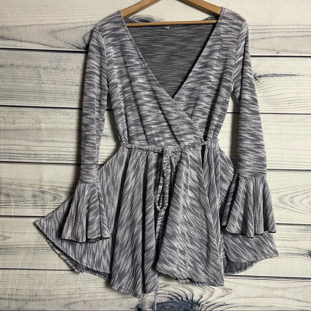Boutique Long Sleeve Flair Sweater Mini Dress